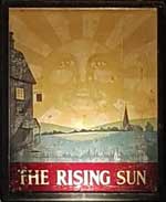 The pub sign. The Rising Sun, Brentwood , Essex