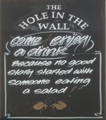 The pub sign. The Hole in the Wall, Colchester, Essex