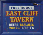 The pub sign. East Cliff Tavern, Folkestone, Kent
