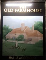The pub sign. The Old Farmhouse, Nailsea, Avon