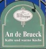 The pub sign. An De Brueck, Hellenthal, Germany