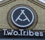 The pub sign. Two Tribes Brewhouse & Taproom, Pentonville, Central London