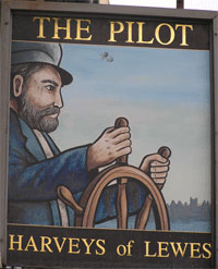 The pub sign. The Pilot, Maidstone, Kent