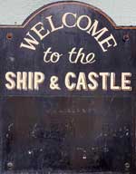 The pub sign. Ship & Castle, Aberystwyth, Ceredigion