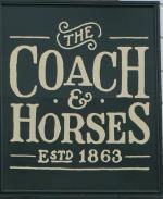 The pub sign. The Coach & Horses, Leyton, Greater London