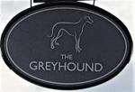 The pub sign. The Greyhound, Wivenhoe, Essex