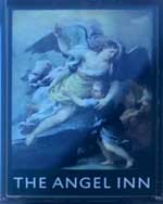 The pub sign. The Angel Inn, Heytesbury, Wiltshire