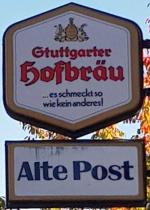The pub sign. Alte Post, Welzheim, Germany
