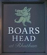 The pub sign. Boars Head, Ruthin, Denbighshire