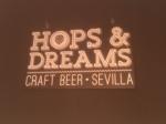 The pub sign. Hops & Dreams, Seville, Spain