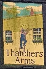 The pub sign. Thatchers Arms, Great Warley, Essex