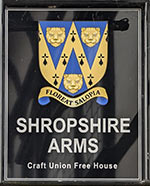 The pub sign. The Shropshire Arms, Chester, Cheshire