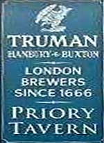 The pub sign. Priory Tavern, Kilburn, Greater London