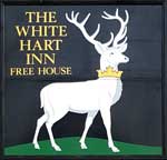 The pub sign. The White Hart Inn, Talybont-on-Usk, Powys