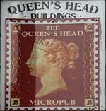 The pub sign. The Queen's Head, Chepstow, Gwent