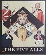 The pub sign. The Five Alls, Chepstow, Gwent