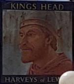 The pub sign. King's Head, Hailsham, East Sussex