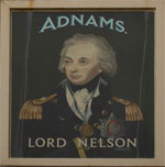 The pub sign. The Lord Nelson Inn, Southwold, Suffolk
