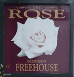 The pub sign. The Rose, Norwich, Norfolk