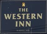 The pub sign. The Western Inn, St Austell, Cornwall