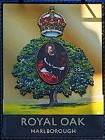 The pub sign. The Royal Oak, Marlborough, Wiltshire