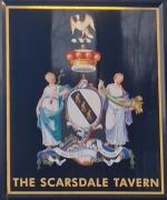 The pub sign. The Scarsdale Tavern, Kensington, Central London