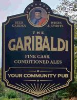 The pub sign. The Garibaldi, Redhill, Surrey