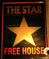 The pub sign. The Star, Tideswell, Derbyshire