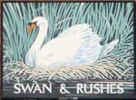The pub sign. Swan & Rushes, Leicester, Leicestershire