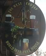 The pub sign. The West End Tap, Lincoln, Lincolnshire