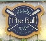 The pub sign. The Bull on Bell Street, Henley-on-Thames, Oxfordshire