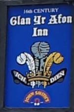 The pub sign. Glan yr Afon Inn, Dolphin, Flintshire