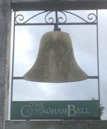 The pub sign. Cretingham Bell, Cretingham, Suffolk