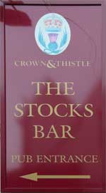The pub sign. The Crown & Thistle (formerly The Stocks Bar), Abingdon, Oxfordshire