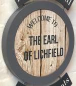 The pub sign. Earl of Lichfield Arms, Lichfield, Staffordshire