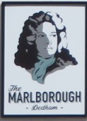 The pub sign. The Marlborough, Dedham, Essex