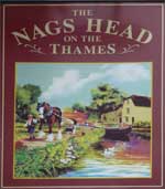 The pub sign. The Nags Head on The Thames, Abingdon, Oxfordshire