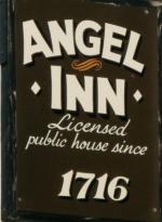 The pub sign. Angel Inn, Lichfield, Staffordshire
