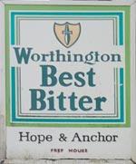 The pub sign. Hope & Anchor, Tenby, Pembrokeshire