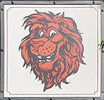 The pub sign. Red Lion, Milstead, Kent