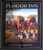 The pub sign. The Plough, Nottingham, Nottinghamshire