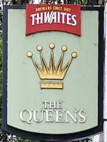 The pub sign. The Queens, Warwick-on-Eden, Cumbria