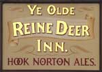The pub sign. Ye Olde Reine Deer Inn, Banbury, Oxfordshire