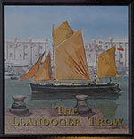 The pub sign. The Llandoger Trow, Bristol, Avon