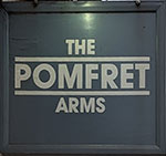 The pub sign. Pomfret Arms, Northampton, Northamptonshire