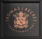 The pub sign. Thomas a Becket, Northampton, Northamptonshire