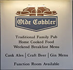 The pub sign. Olde Cobbler, Northampton, Northamptonshire