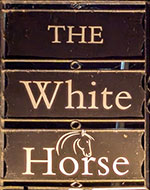 The pub sign. The White Horse, Churton, Cheshire