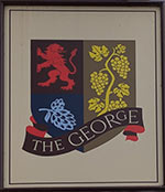 The pub sign. The George, Ludlow, Shropshire