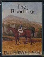 The pub sign. The Blood Bay, Ludlow, Shropshire